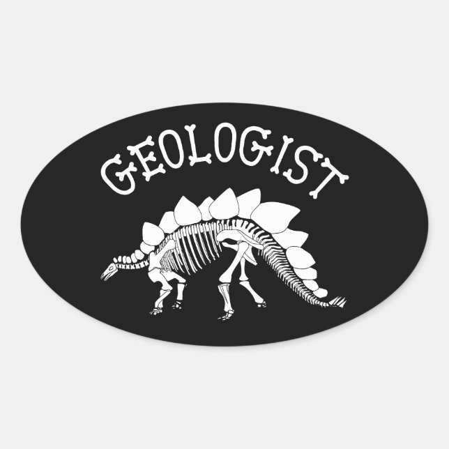 Ovalada Pegatina geólogo (Stegosaurus) (Anverso)