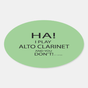 Ovalada Pegatina Ha Alto Clarinet Oval