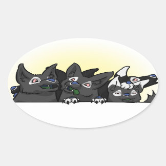 Ovalada Pegatina Happy Blitz Pups