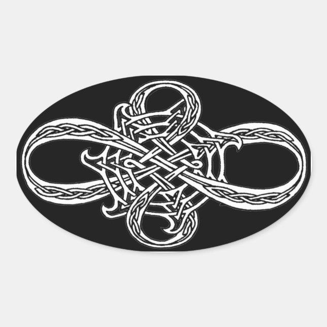 Ovalada Pegatina Infinity Knot (Anverso)