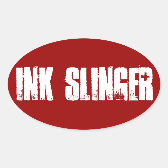 Ovalada Pegatina Ink Slinger (Anverso)