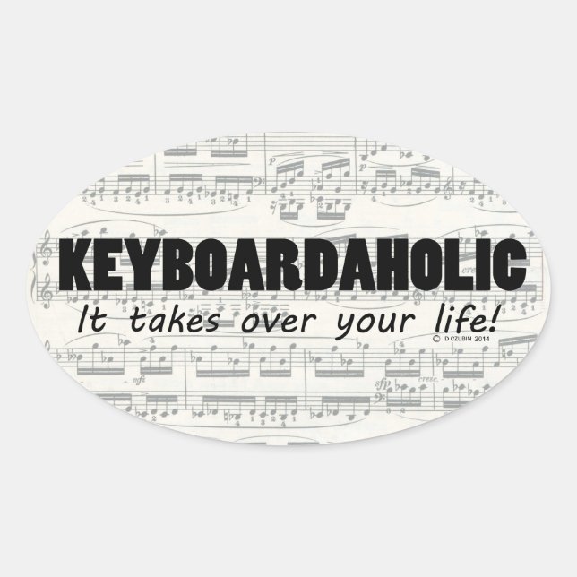 Ovalada Pegatina Keyboardaholic Life Oval (Anverso)