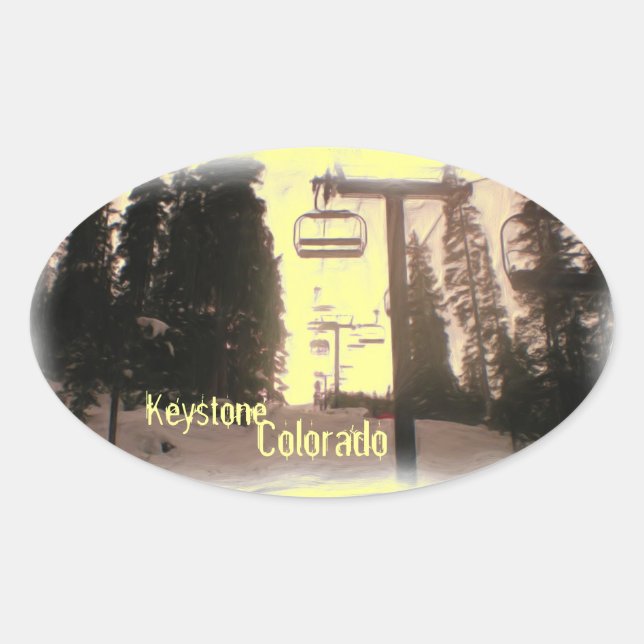 Ovalada Pegatina Keystone Colorado (Anverso)