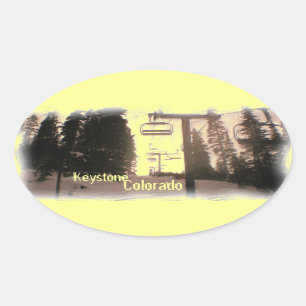 Ovalada Pegatina Keystone Colorado