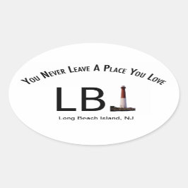 Ovalada Pegatina LBI Long Beach Island, faro NJ