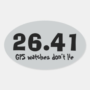 Ovalada Pegatina Marathon Running