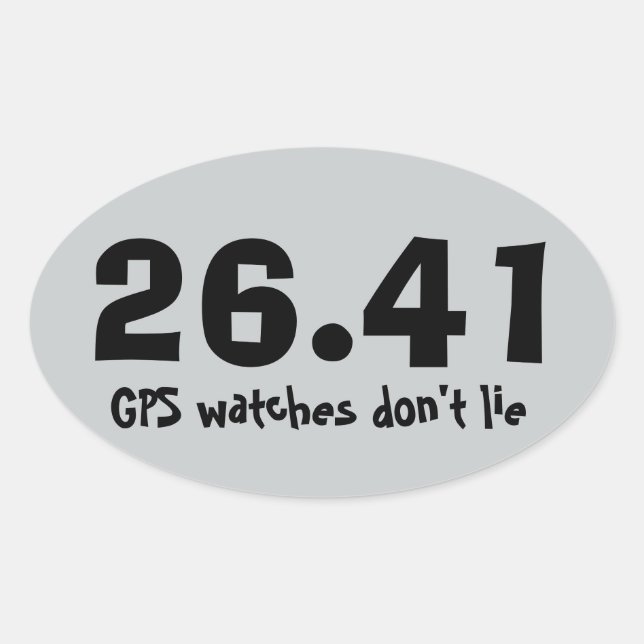 Ovalada Pegatina Marathon Running (Anverso)