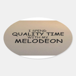 Ovalada Pegatina Melodeon Oval de tiempo de calidad