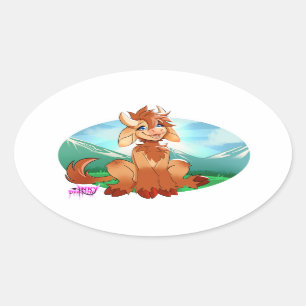 Ovalada Pegatina Moo Moo