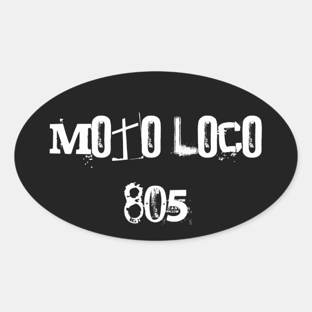 Ovalada Pegatina Moto Loco "805" (Anverso)