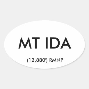 Ovalada Pegatina Mt Ida Oval
