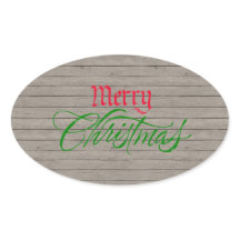 Pegatina navideña de Rustic Wood Country