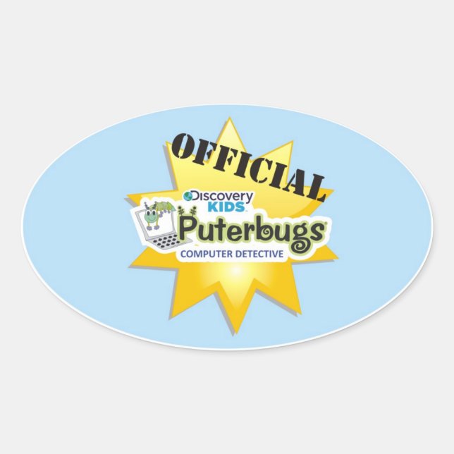 Ovalada Pegatina Oficial de Detectives de Computadora (Anverso)