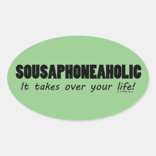 Ovalada Pegatina Óval de vida sousaphoneaholic