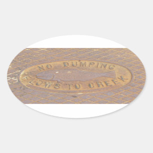 Ovalada Pegatina (ovl) - Fluye a Creek