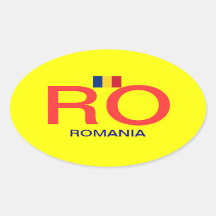 Ovalada Pegatina para el parachoques del óvalo de Romania