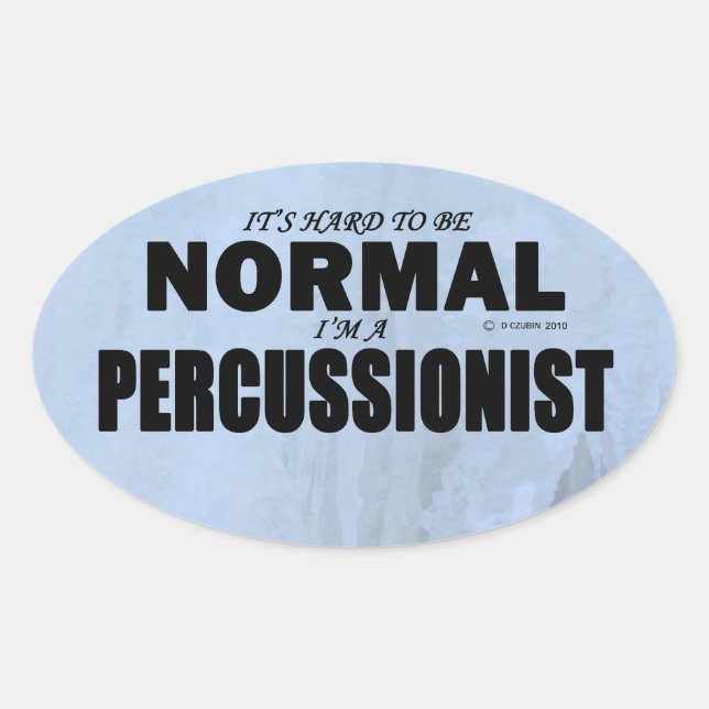 Ovalada Pegatina percusionista normal (Anverso)