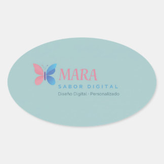Ovalada Pegatina personalizada con diseño moderno