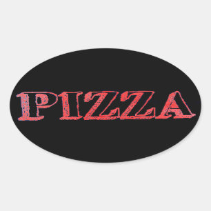 Ovalada Pegatina Pizza Oval