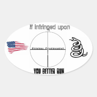 Ovalada Pegatina pro-pistola #1