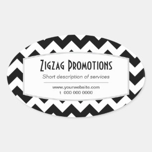 Ovalada Pegatina Promocional de Chevron Negro
