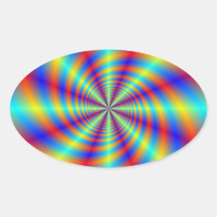 Ovalada Pegatina Psychedell Whirl Oval