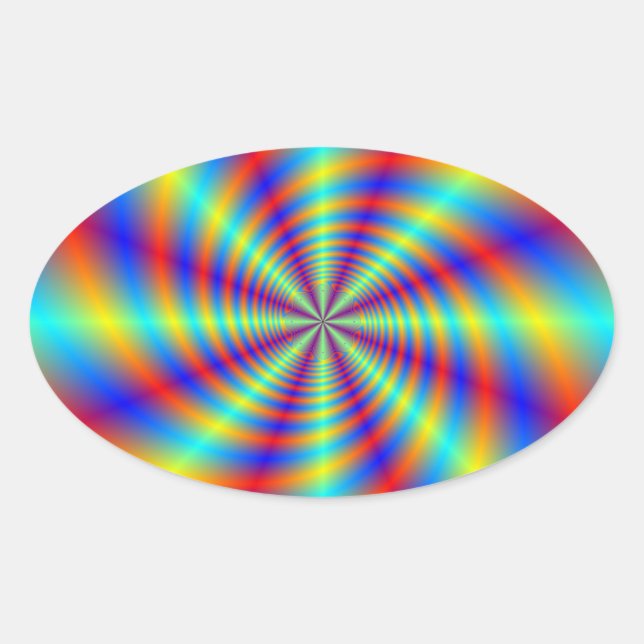 Ovalada Pegatina Psychedell Whirl Oval (Anverso)