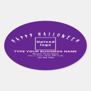 Ovalada Pegatina Purple Oval de Business Halloween