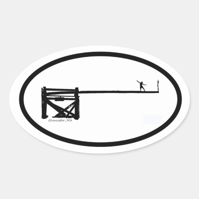 Ovalada Pegatina rebosante ~ Polo retorcido ~ Gloucester,  (Anverso)