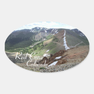 Ovalada Pegatina Red Cone Colorado