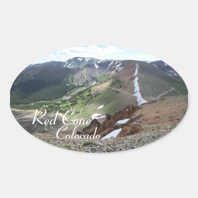 Ovalada Pegatina Red Cone Colorado (Anverso)