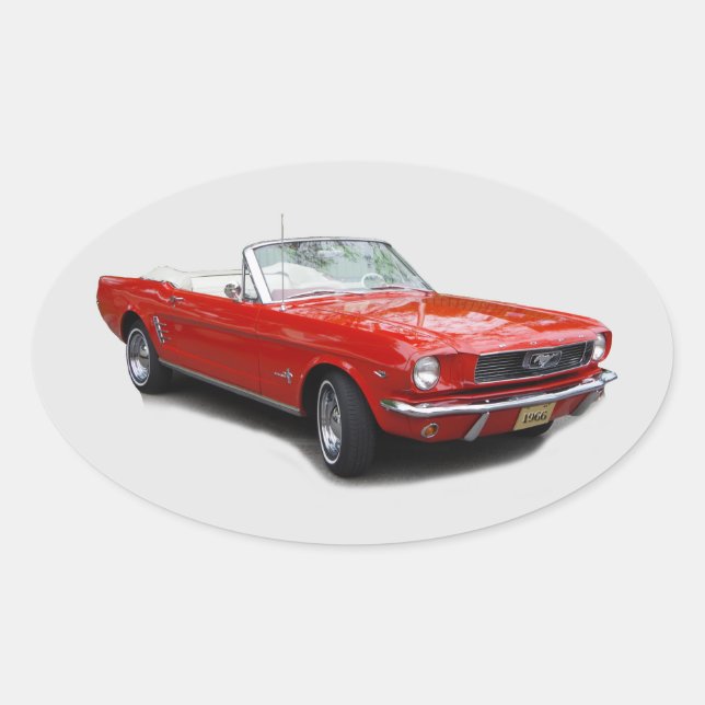 Ovalada pegatina Red Convertible de 1966 (Anverso)