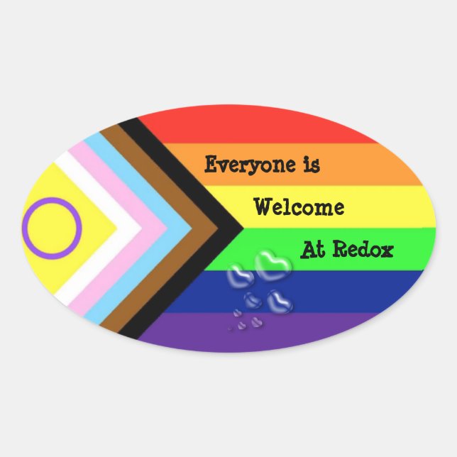 Ovalada Pegatina Redox Pride Oval (Anverso)
