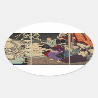 Ovalada PEGATINA SAMURAI y SKULLS