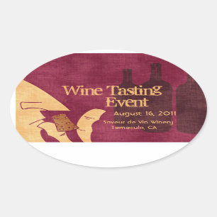 Ovalada Pegatina Savoring del vino