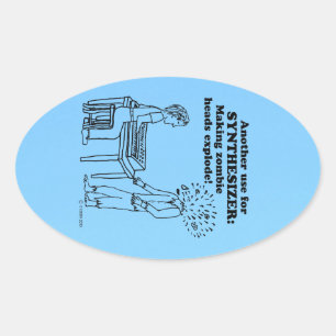 Ovalada Pegatina sintetizador de explosión zombie