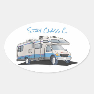 Ovalada Pegatina Stay Class C Motorhome
