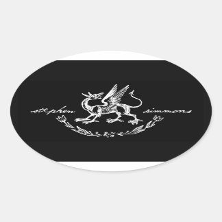 Ovalada Pegatina Stephen Simmons Griffin