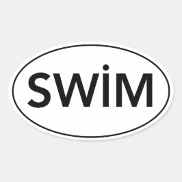 Ovalada pegatina "SWIM" Euro Car