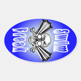 Ovalada Pegatina Swim Freak Oval