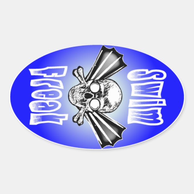 Ovalada Pegatina Swim Freak Oval (Anverso)