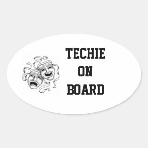 Ovalada Pegatina Techie On Board