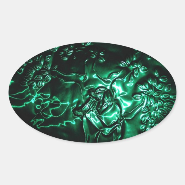 Ovalada Pegatina TreeHuger (Anverso)