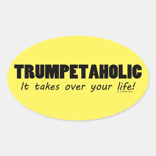 Ovalada Pegatina Trumpetaholic Life Oval (Anverso)