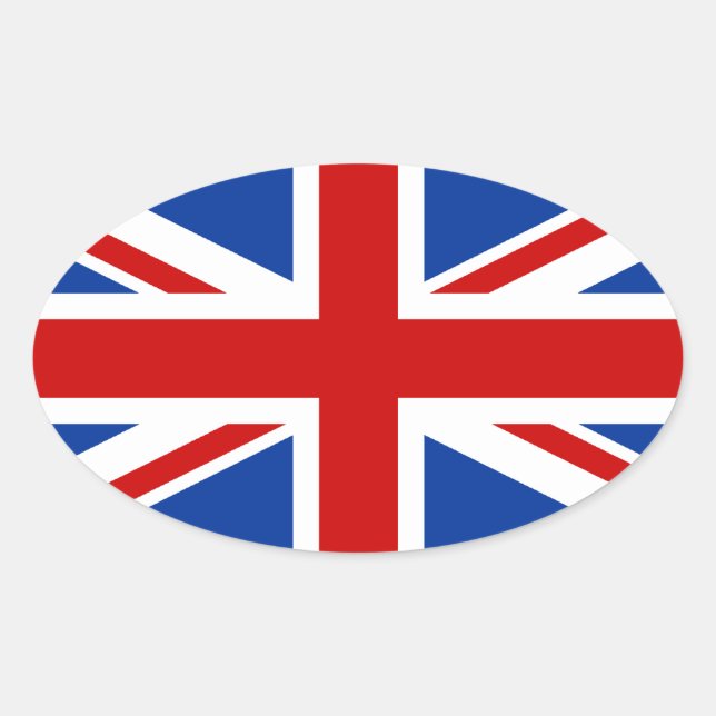 Ovalada Pegatina Union Jack Oval (Anverso)