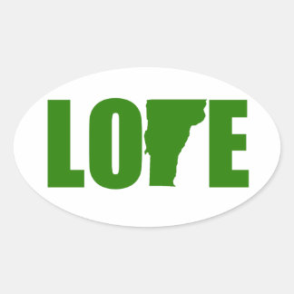 Ovalada Pegatina Vermont Love Oval