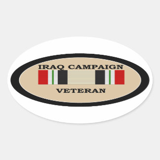 Ovalada Pegatina veterano de la campaña en Irak.