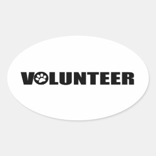 Ovalada Pegatina voluntario