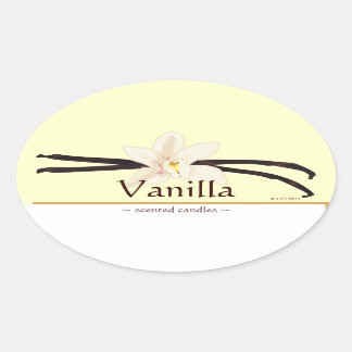 Ovalada Personalizable Pegatina de ovario de vainilla