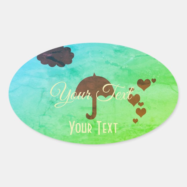 Ovalada Personalizado Bright Baby Shower Pegatina (Anverso)